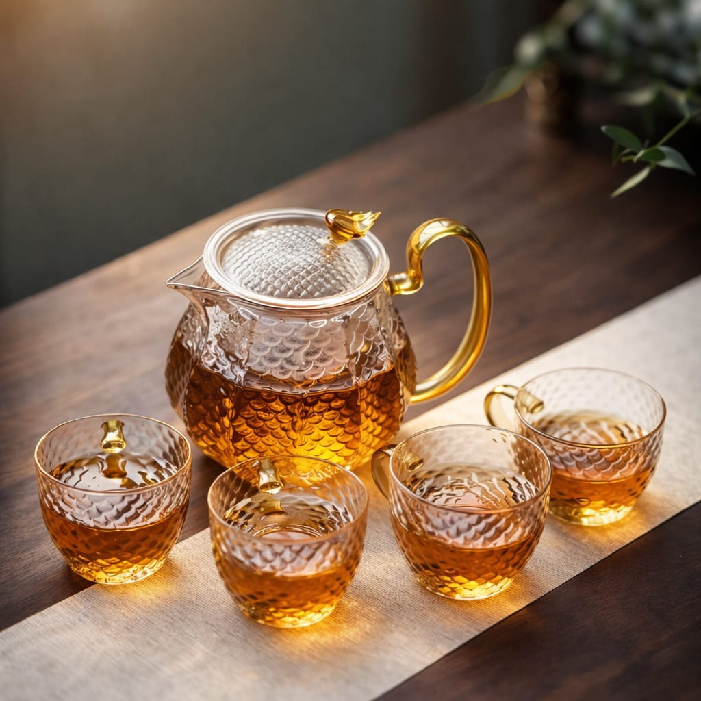 قوري شاي مع أكواب